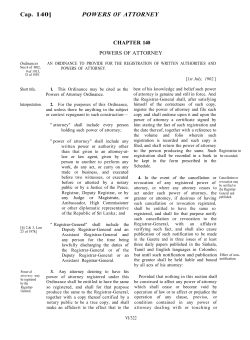 Cap. 140] POWERS OF ATTORNEY