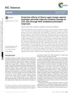 Protective effects of Shanxi aged vinegar against