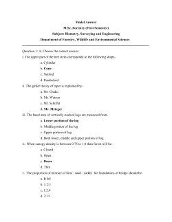 Model Answer M.Sc. Forestry (First Semester) Subject: Biometry