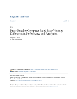 Paper-Based or Computer-Based Essay Writing: Differences in