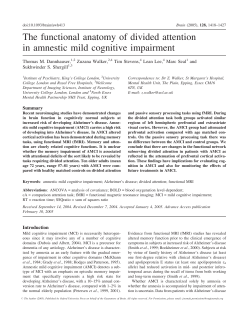 The functional anatomy of divided attention in amnestic mild