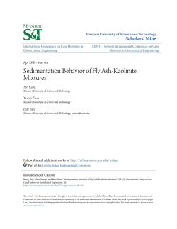 Sedimentation Behavior of Fly Ash-Kaolinite Mixtures