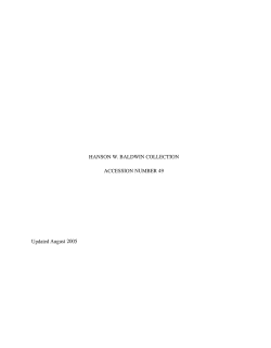hanson w. baldwin collection accession