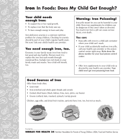 Iron In Foods - Private Industry Council