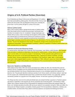 Origins of U.S. Political Parties (Overview)