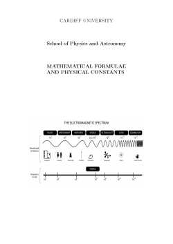 formula book - Cardiff Physics and Astronomy