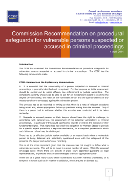 Commission Recommendation on procedural safeguards
