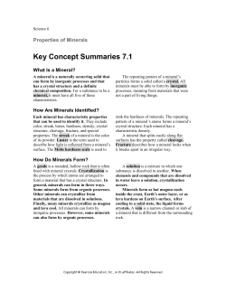 Key Concept Summaries 7.1