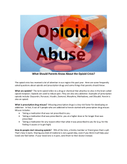 Parent Information About the Opioid Crisis