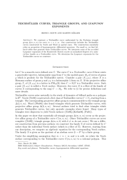 TEICHM&uml;ULLER CURVES, TRIANGLE GROUPS, AND LYAPUNOV