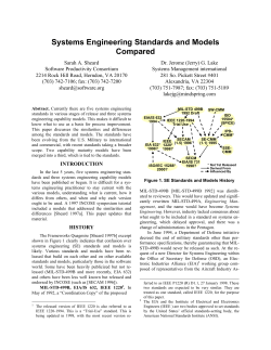 Systems Engineering Standards and Models