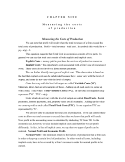 Measuring the Costs of Production