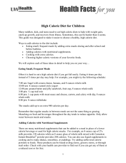 Pediatric Healthy Eating: High Calorie Diet for Children