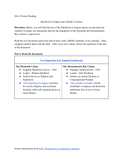 MLA Format Heading Mayflower Compact and Arbella Covenant
