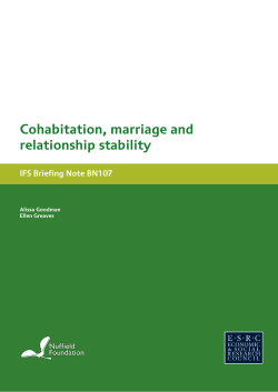 Cohabitation, marriage and relationship stability