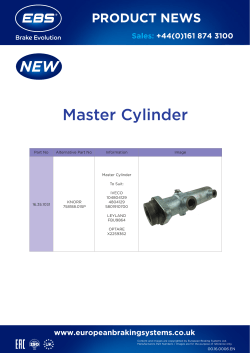 Master Cylinder - European Braking Systems