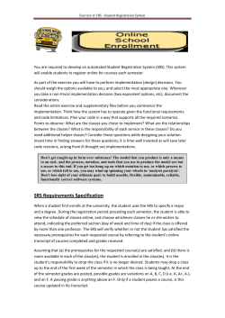 Exercise 8: SRS - Student Registration System