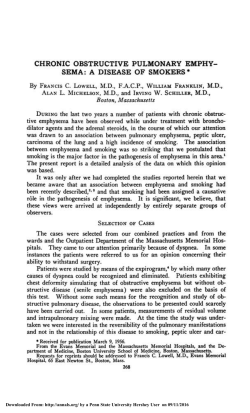 chronic obstructive pulmonary emphysema: a disease of