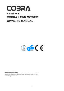 COBRA LAWN MOWER OWNER`S MANUAL