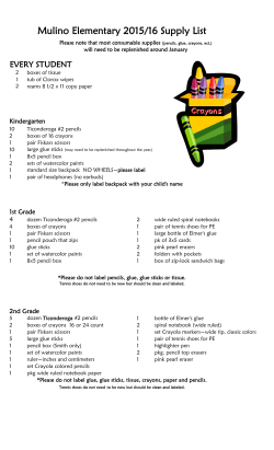 Mulino Elementary 2015/16 Supply List