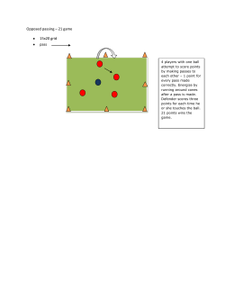 Opposed passing &ndash; 21 game 15x20 grid pass