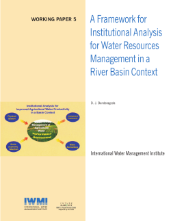 A framework for institutional analysis for water