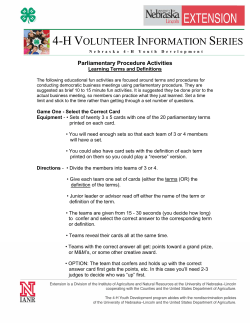 Parliamentary Procedures Activities - Nebraska 4-H