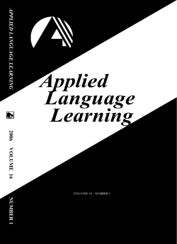applied language learning v16/1 - Defense Language Institute