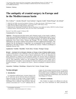 The antiquity of cranial surgery in Europe and in the Mediterranean