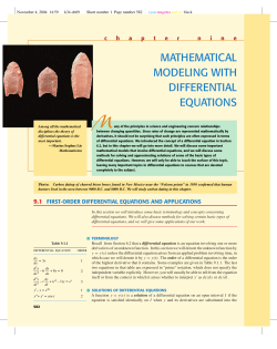 mathematical modeling with differential equations