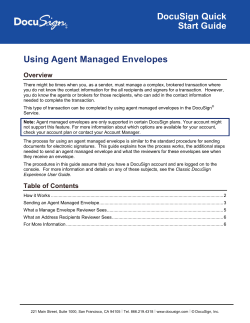 Using Agent Managed Envelopes quick start