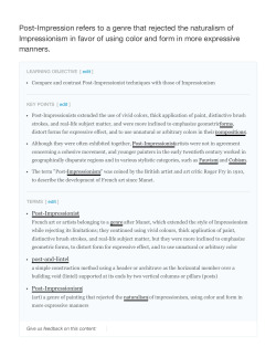Post-Impression refers to a genre that rejected the