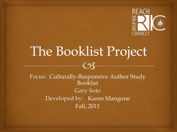 Soto, Gary Author Study Booklist by Karen Mangone for