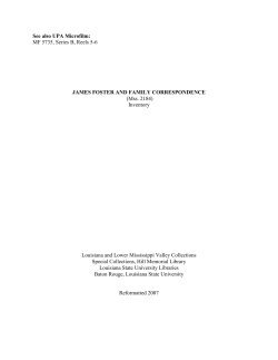 (James and Family) Correspondence - LSU Libraries