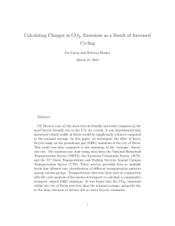 3. Life Cycle Analysis of Cycling in Davis, CA