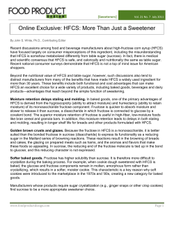 Online Exclusive: HFCS: More Than Just a Sweetener