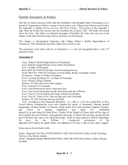 Garrett Ancestors in France