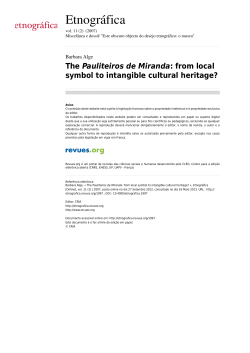 The Pauliteiros de Miranda: from local symbol to