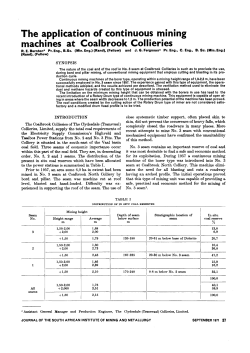 The application of continuous mining machines at