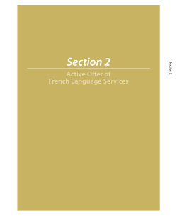 Section 2: Active Offer of French Language