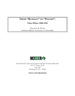 "Russian" to "Polish": Vilna-Wilno 1900-1925