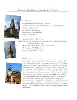 ROMANIAN LANGUAGE, CULTURE AND HISTORY