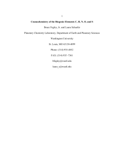 1 Cosmochemistry of the Biogenic Elements C, H, N, O