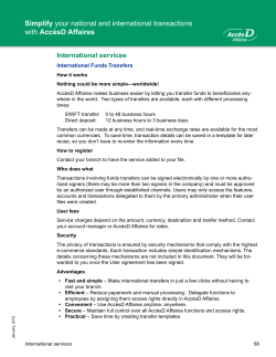 Simplify your national and international transactions with Acc&egrave;sD