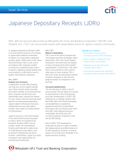 Japanese Depositary Receipts (JDRs)