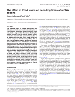 The effect of tRNA levels on decoding times of mRNA codons