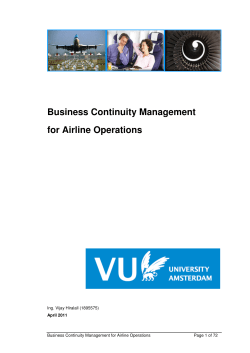 Business Continuity Management for Airline Operations