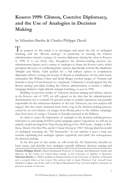 Clinton, Coercive Diplomacy, and the Use of Analogies in Decision