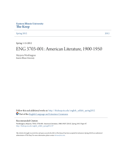 ENG 3703-001: American Literature, 1900-1950 - The Keep