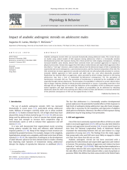 Impact of anabolic androgenic steroids on adolescent males
